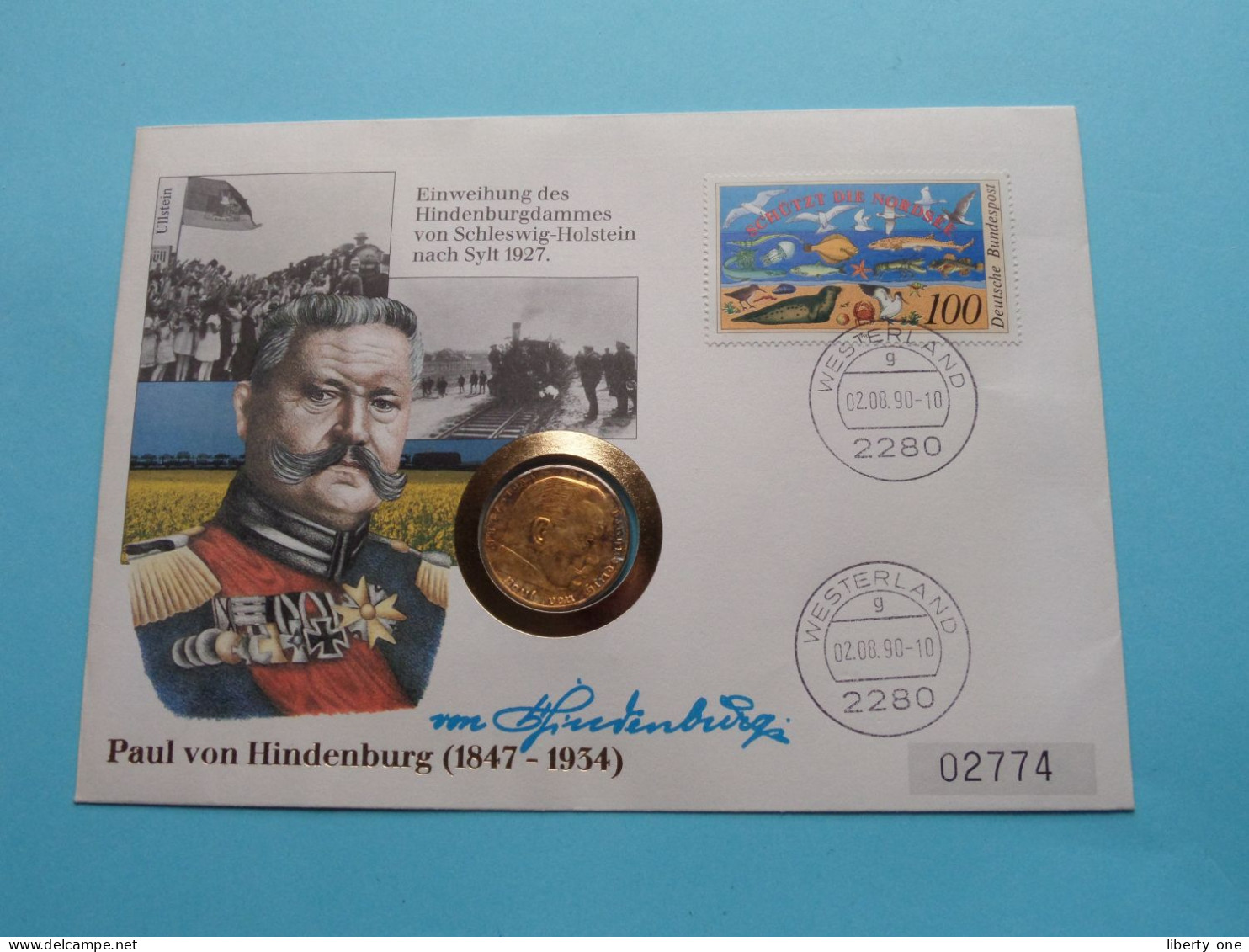 Paul Von HINDENBURG (1847-1934) - Westerland 1990 - N° 02774 ( Zie/See Scans ) Coin 2 DM 1937 A ( Silber ) ! - Conmemorativas