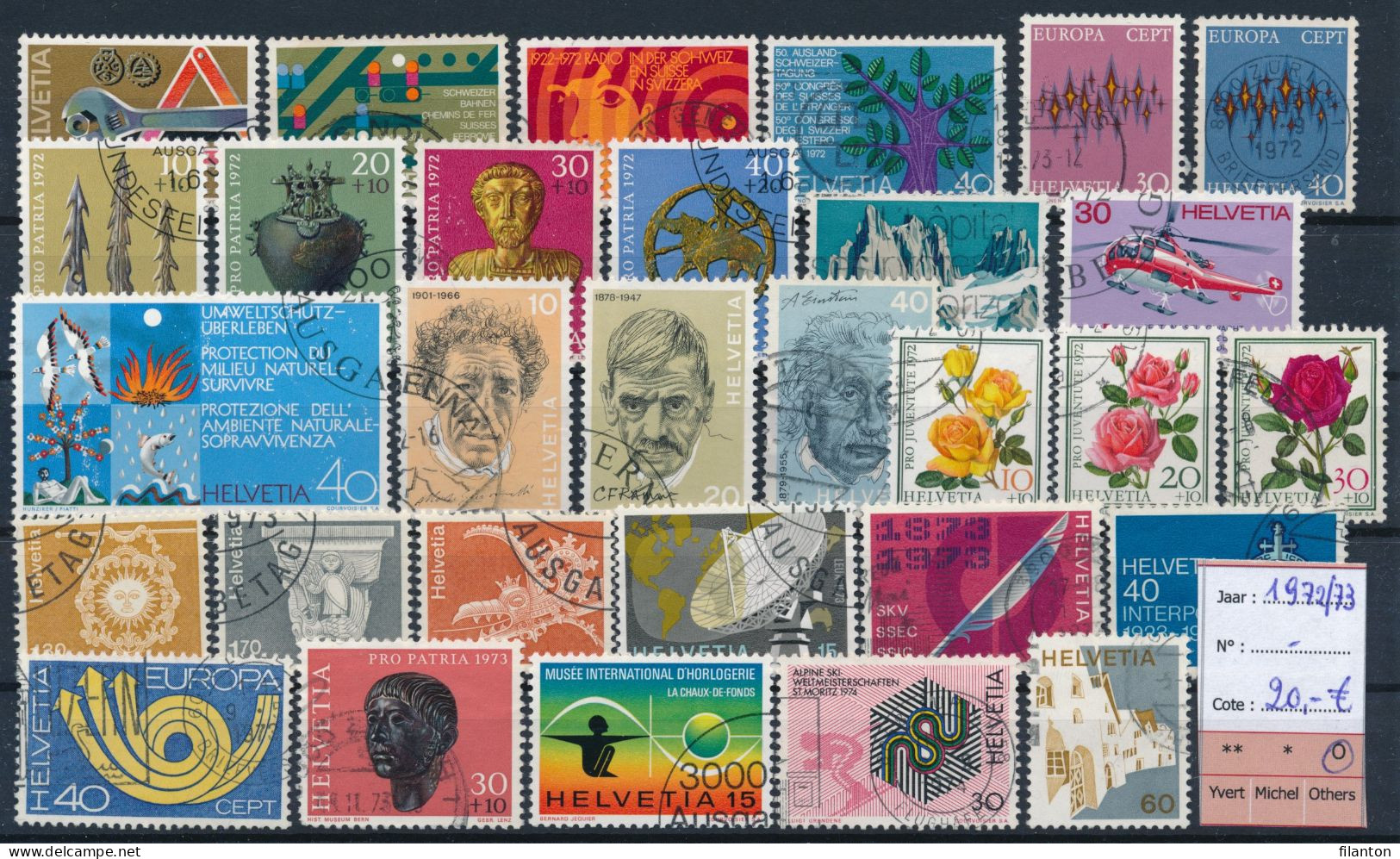 HELVETIA - Selection Periode 1972-1973 - Gest./obl./cancelled - Cote 20,00 € - (ref. JOH 172) - Collections