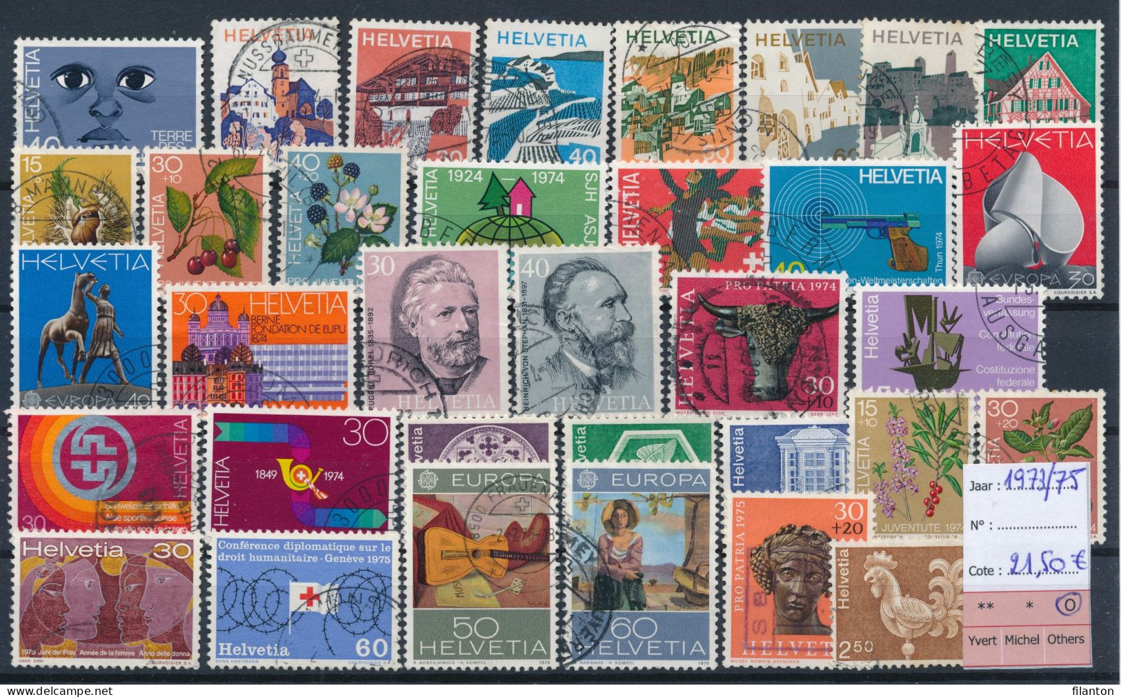 HELVETIA - Selection Periode 1973-1975 - Gest./obl./cancelled - Cote 21,50 € - (ref. JOH 173) - Collections