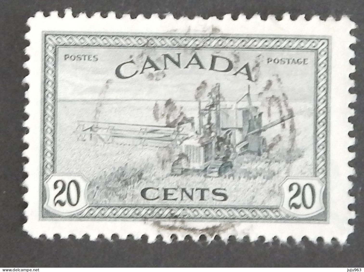 CANADA YT 222 OBLITÉRÉ "FAUCHEUSE-LIEUSE" ANNÉE 1946 - Gebraucht