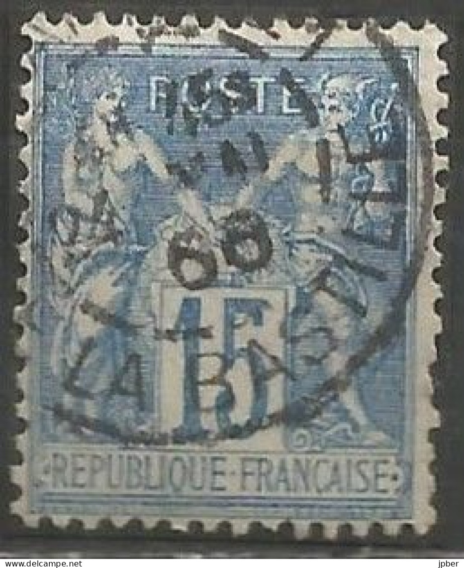 France - Sage - Quartiers De Paris - Cachet Type A2BIS AVEC N° Bureau - "PARIS 21 R.DE LA BASTILLE" - 1876-1898 Sage (Type II)