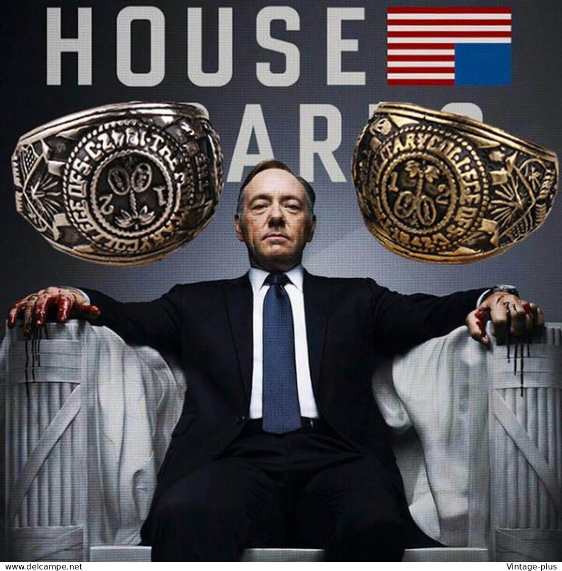 HOUSE OF CARDS - ANELLO RING IN COLORE ARGENTATO O DORATO - PRENDI IL POTERE IN AMANO - ARTICOLO NUOVO - Anelli