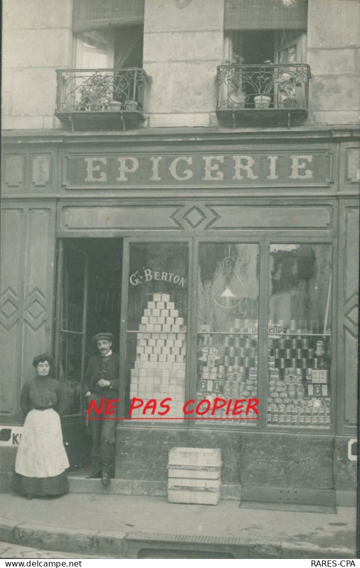 21 DIJON - EPICERIE BERTON - 53 RUE DE MONGE - 1911 - CPA PHOTO - TOP RARE - Dijon