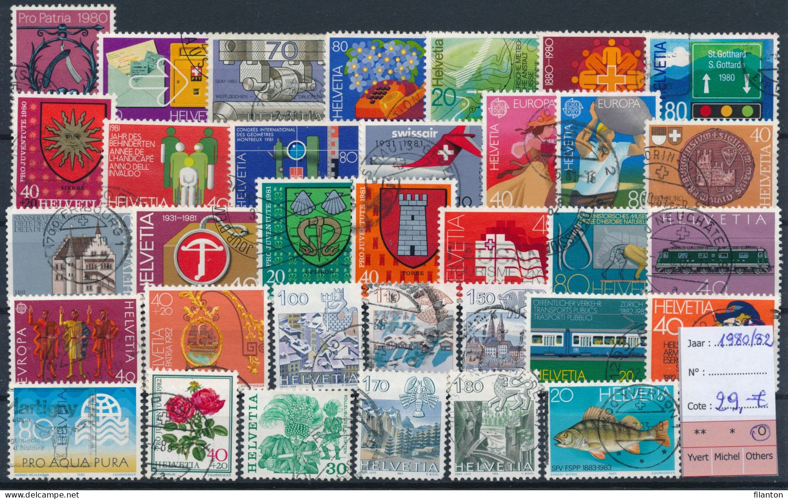 HELVETIA - Selection Periode 1980-1982 - Gest./obl./cancelled - Cote 29,00 € - (ref. JOH 176) - Collections