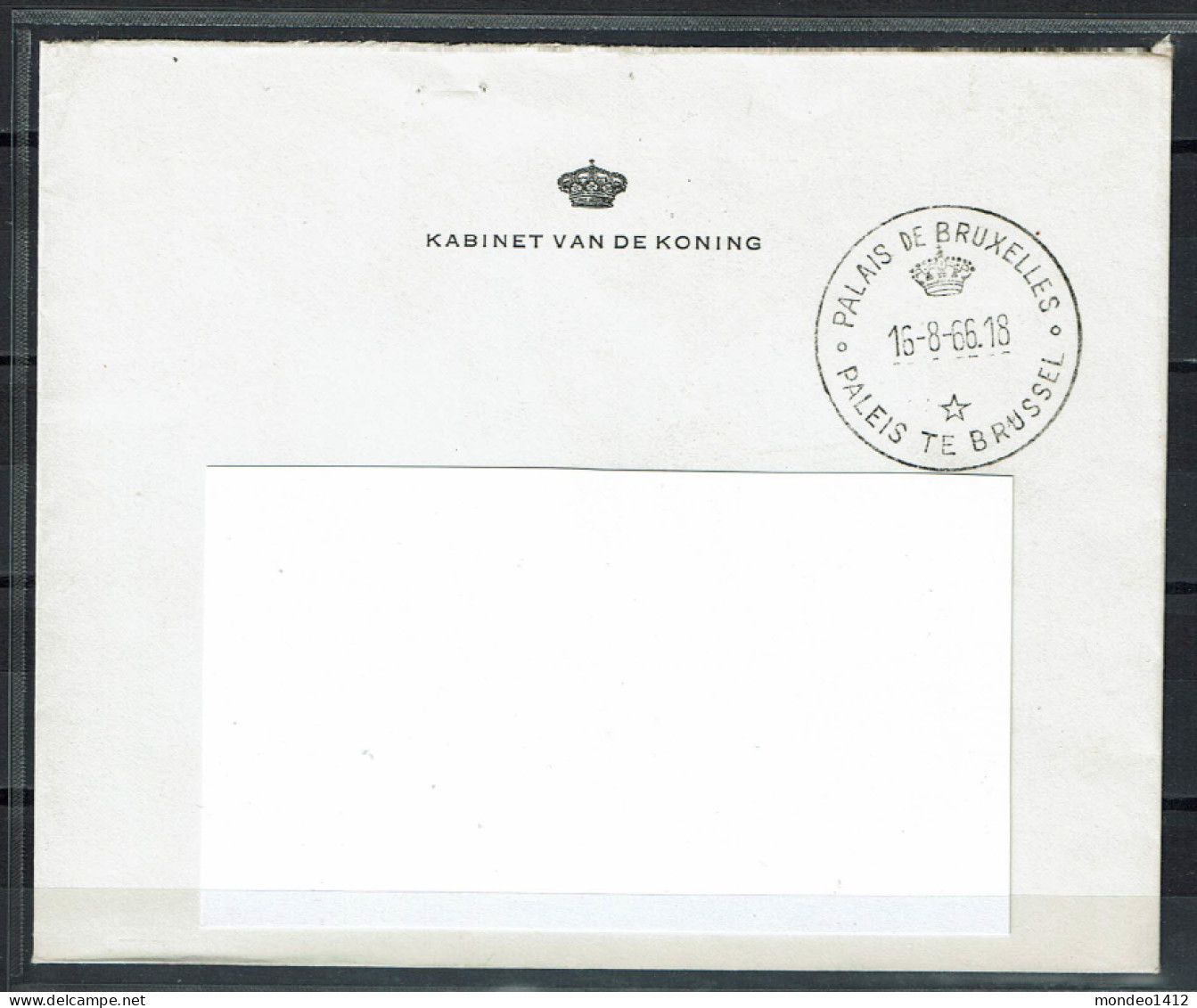 1966 Brief "Kabinet Van De Koning" - Met Stempel "Palais De Bruxelles * Paleis Te Brussel" - Franquicia