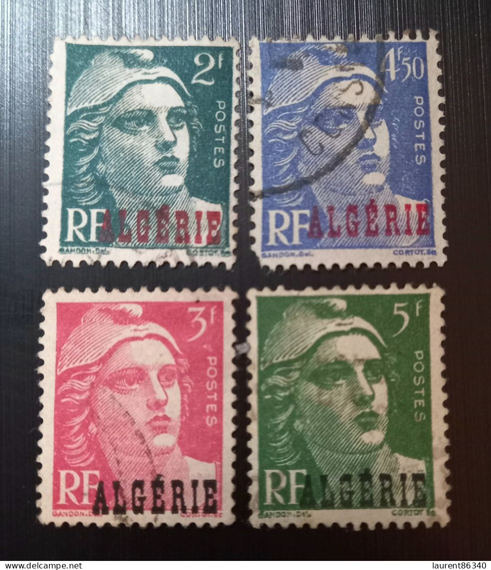 Algérie 1945 -1947 Timbre Français De 1944 - Type Marianne De Gandon Avec Surcharge "ALGERIE" - Used Stamps