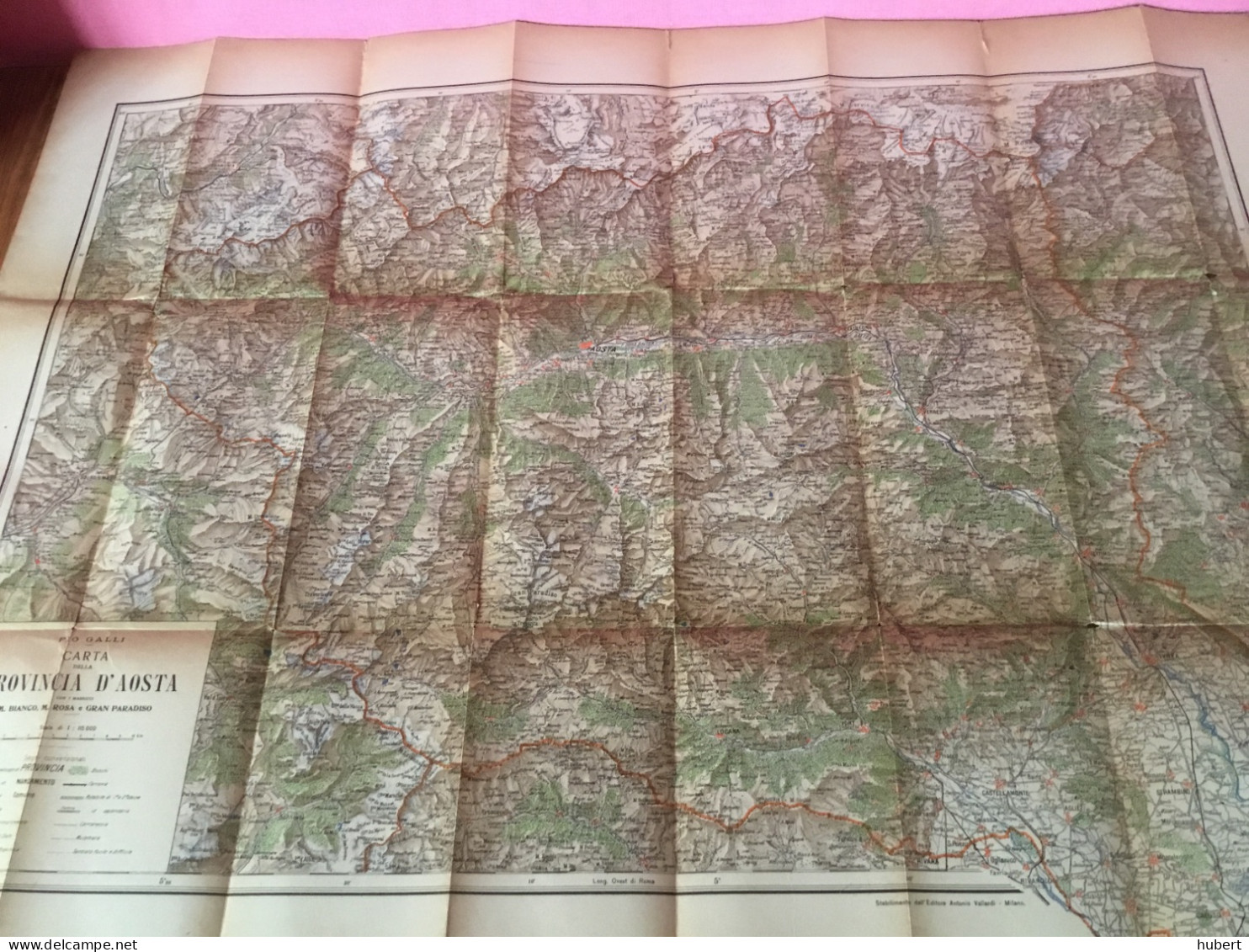 Ancienne Carte Routière Vallée D’Aoste  / Valle D’Aosta - Roadmaps