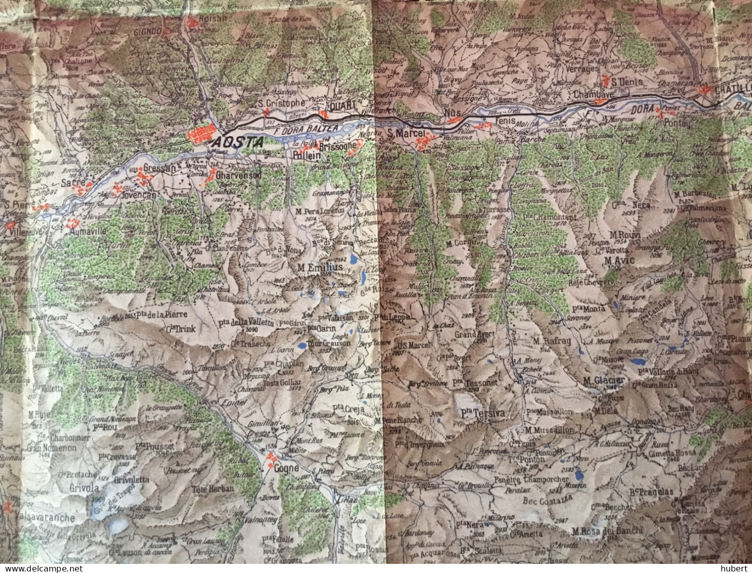 Ancienne Carte Routière Vallée D’Aoste  / Valle D’Aosta - Carte Stradali