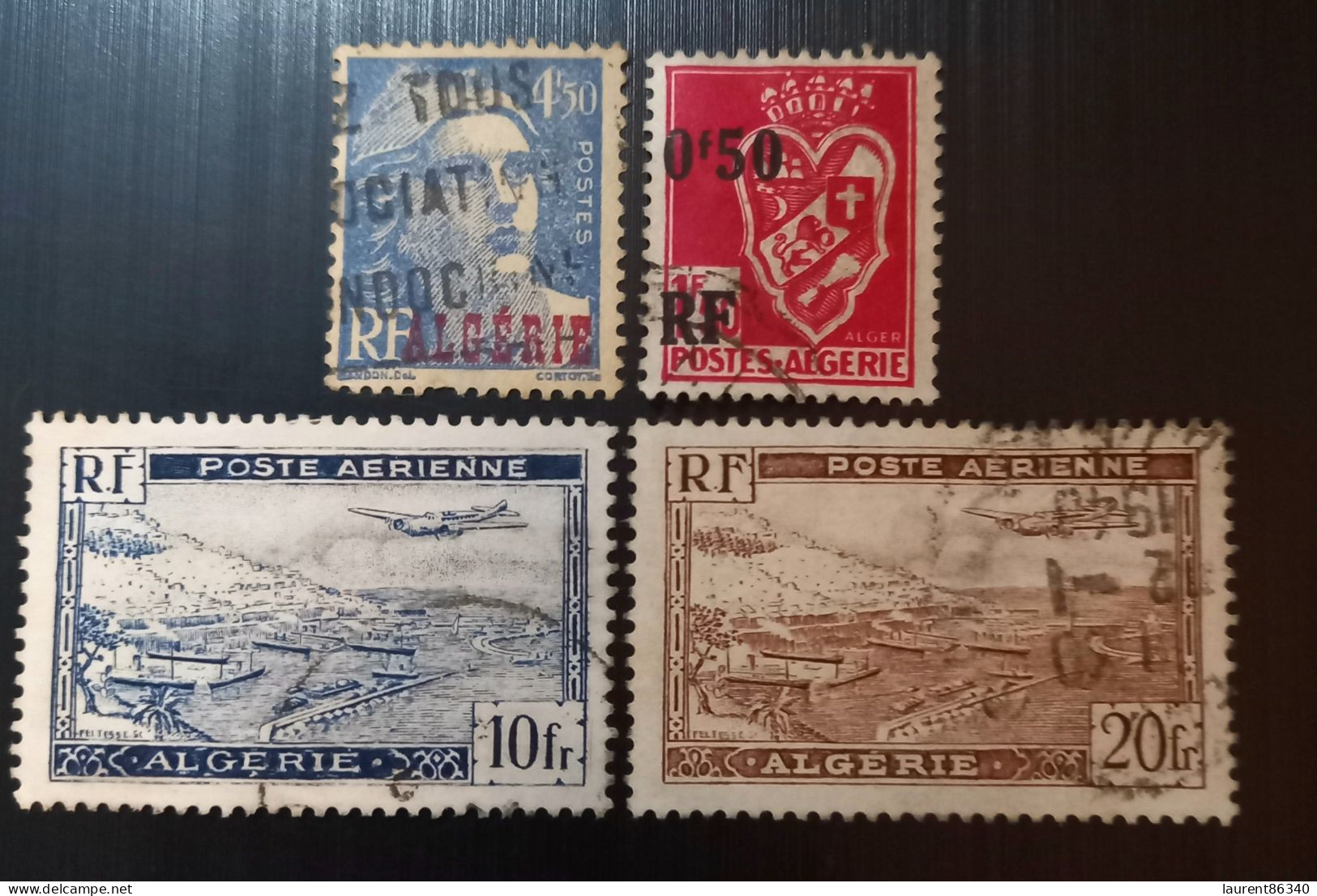 Algérie 1945  Marianne De Gandon Surcharge "ALGERIE", 1946 Armoirie Alger Overprinted "RF" & Surcharged & 1946 Bimoteur - Usati