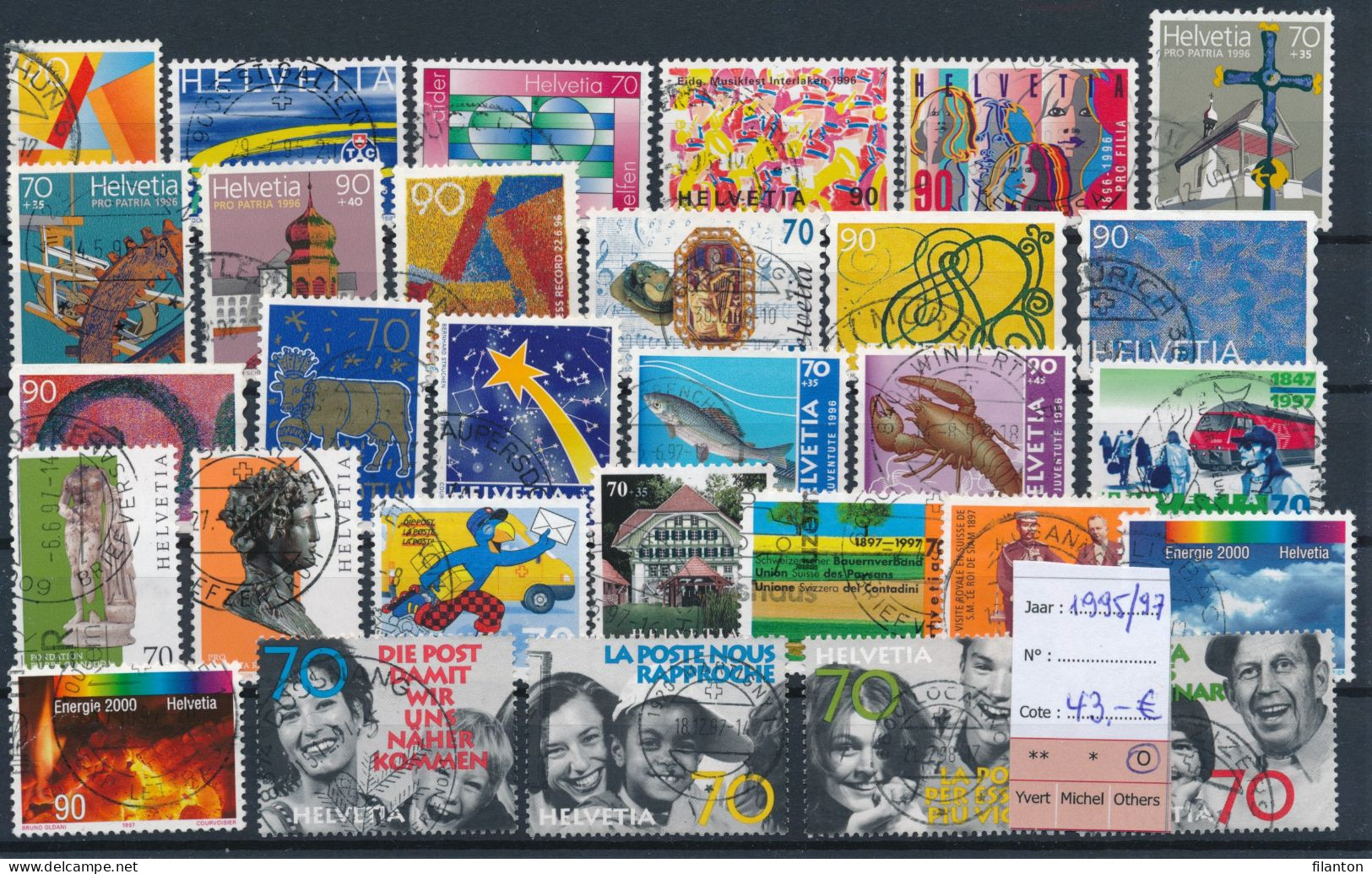 HELVETIA - Selection Periode 1995-1997 - Gest./obl./cancelled - Cote 43,00 € - (ref. JOH 183) - Collections