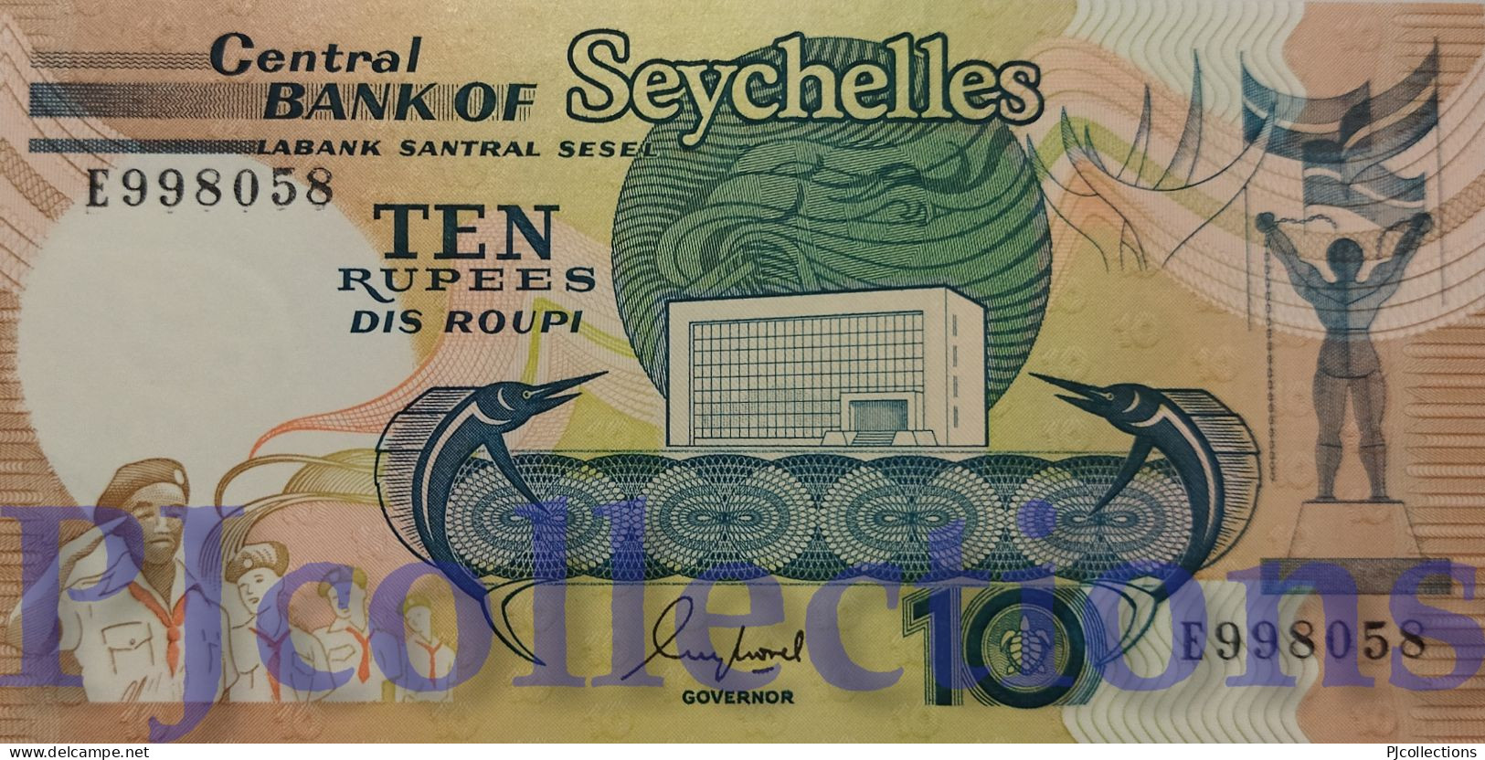 SEYCHELLES 10 RUPEES 1989 PICK 32 UNC - Seychelles