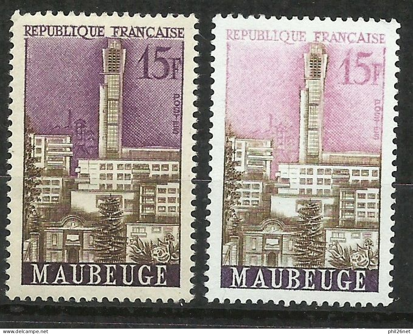 N° 1153  Villes Reconstruites Maubeuge Rose Et Brun Neuf ( * ) B/TB Timbre Type Sur Les Scans Pour Comparer Soldé ! ! ! - Ungebraucht