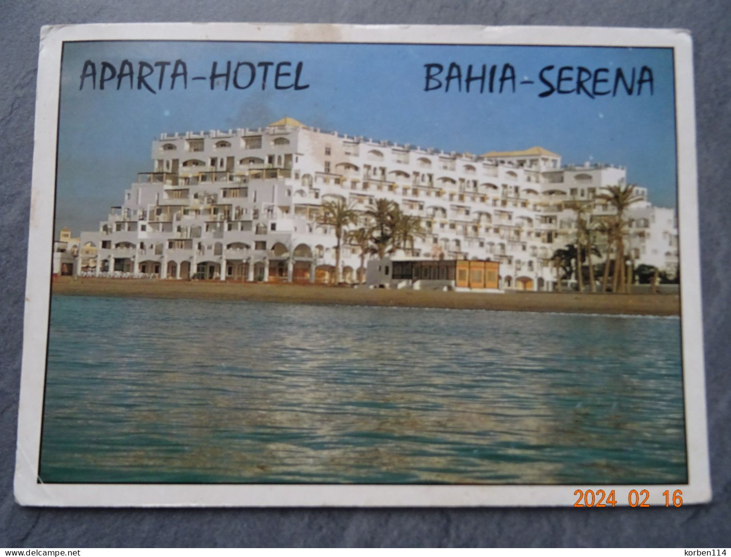 HOTEL    "  APARTA  "    BAHIA SERENA  GROTE KAART - Almería