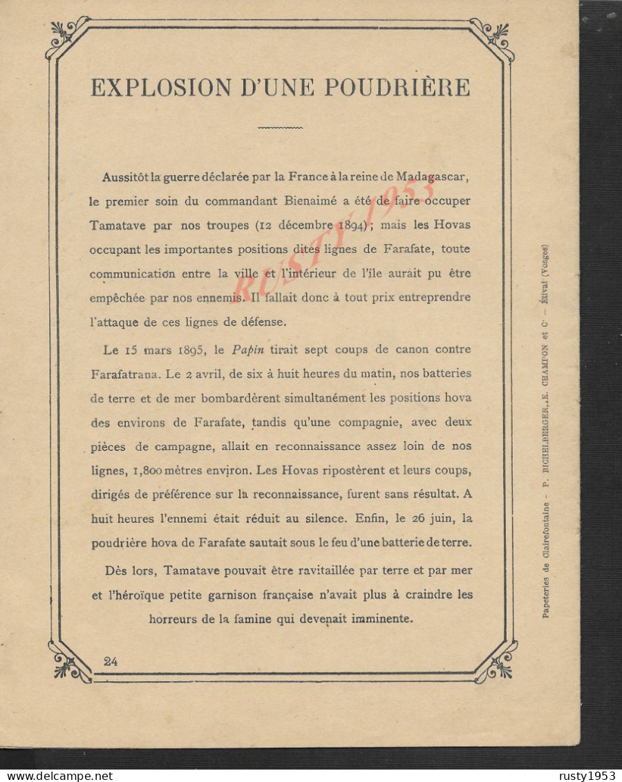 MILITARIA PROTÈGE CAHIERS MILITAIRE ILLUSTÉE LES FRANÇAIS DE MADAGASCAR DE 1805 POUDRIÈRE DES HOVAS À FARAFATE : - Omslagen Van Boeken