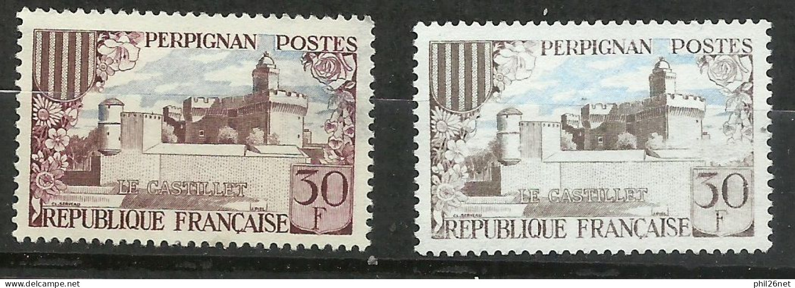 Fr. N° 1222 Perpignan Le Castellet Brun Et Bleu Ciel Neuf ( * ) B/TB Timbre Type Sur Les Scans Pour Comparer Soldé ! ! ! - Unused Stamps