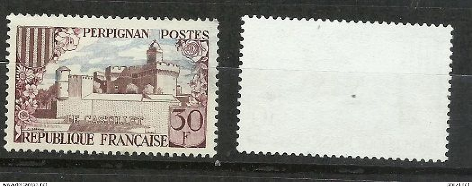 Fr. N° 1222 Perpignan Le Castellet Brun Et Bleu Ciel Neuf ( * ) B/TB Timbre Type Sur Les Scans Pour Comparer Soldé ! ! ! - Unused Stamps