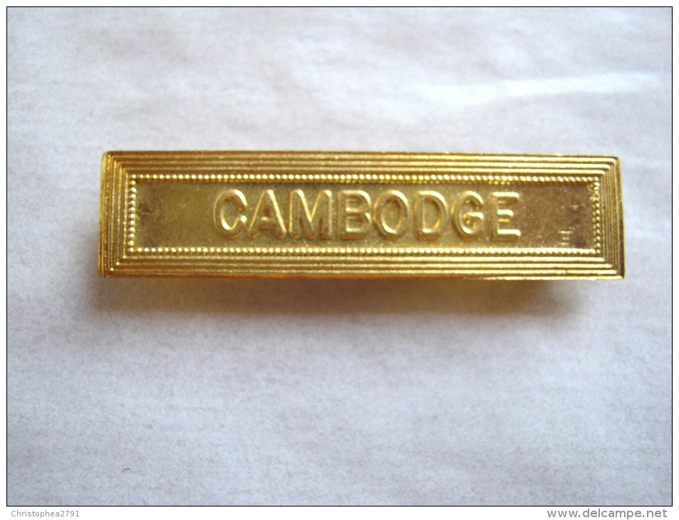 LEGION ETRANGERE BARRETTE ACIER OR CAMBODGE POUR MEDAILLES PENDANTES EXCELLENT ETAT - Frankreich