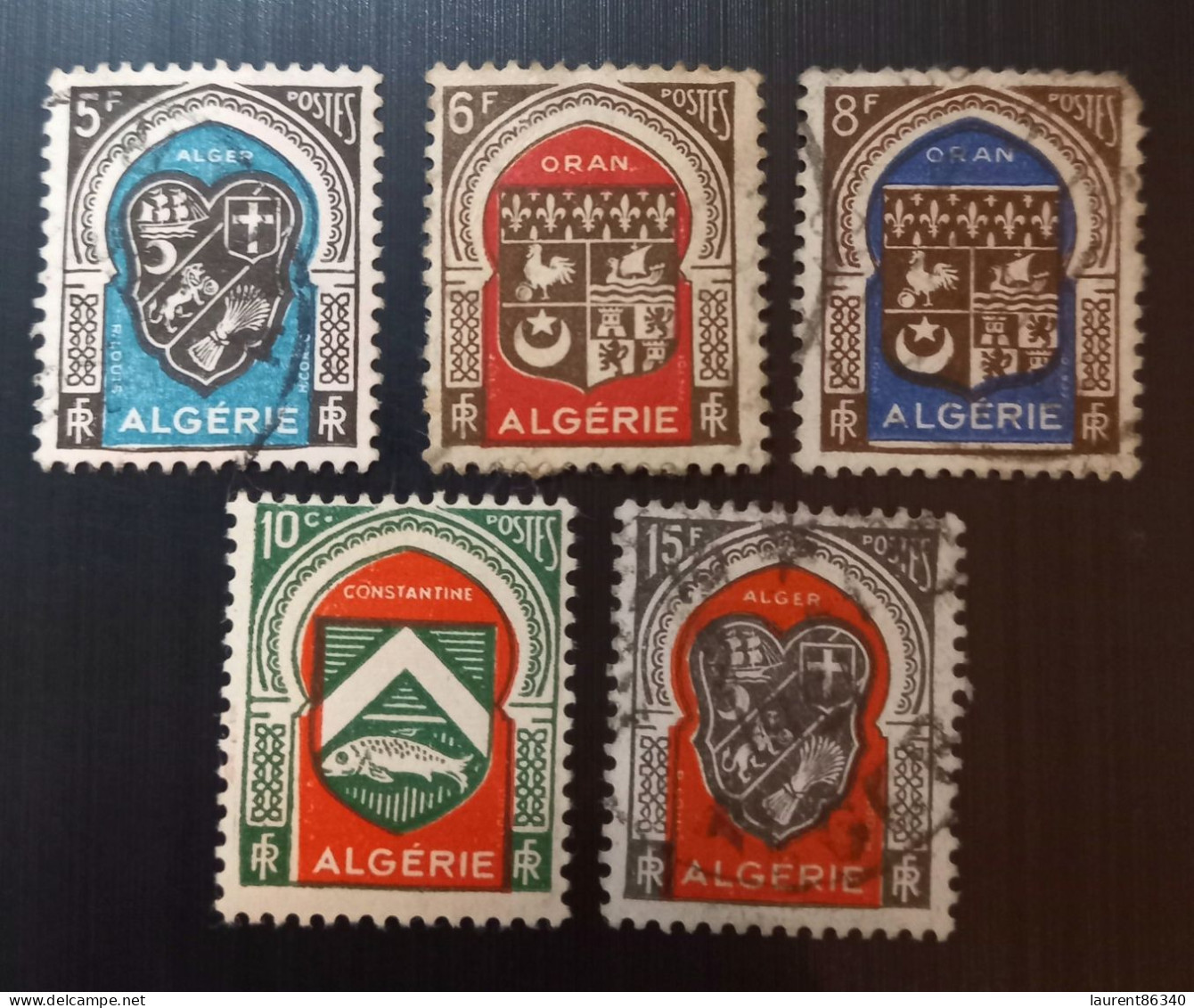 Algérie 1947 -1949 Armoiries Alger, Constantine Et Oran  Perforation: 14 X 13½ Lot 2 - Used Stamps