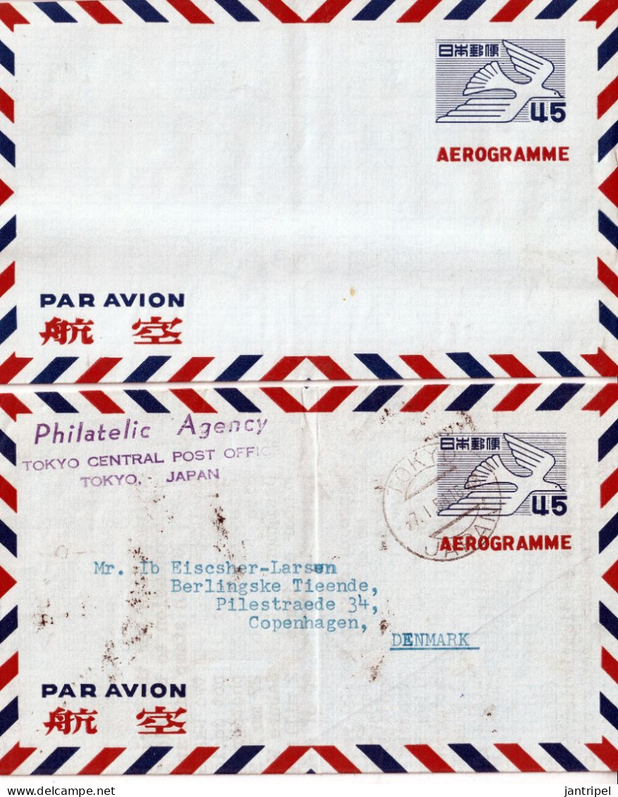 JAPAN A FINE UNUSED AIR LETTER  + SAME USED - Posta Aerea