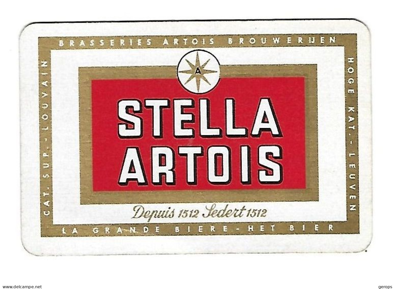 9a 1 Losse Speelkaart Brij. Stella Artois Leuven - Altri & Non Classificati