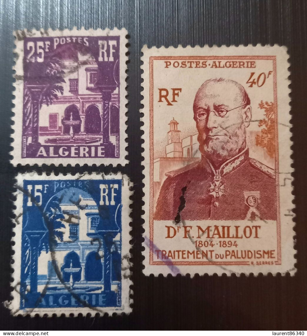 Algérie 1953 En L’honneur Du Corps De Santé Militaire & 1954 -1955 Cour Mauresque Du Musée Du Bardo - Used Stamps