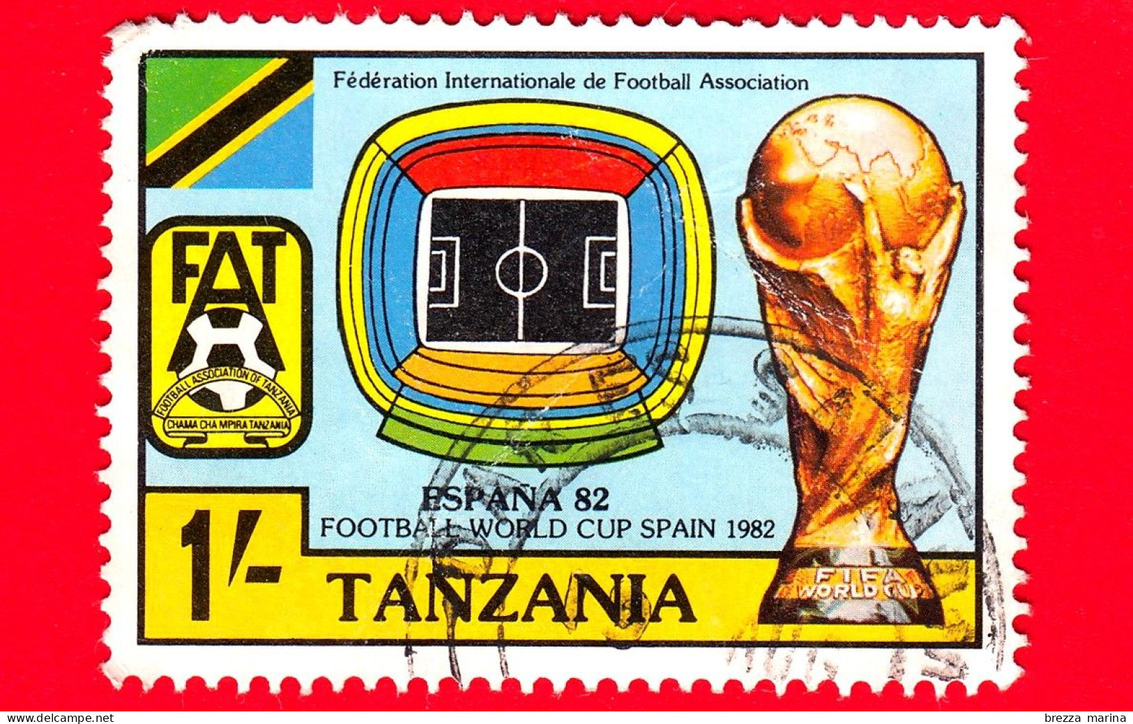 TANZANIA - Usato - 1982 - Sport - Calcio - FIFA Mondiali 1982 - Spagna - Stadio - 1 - Tanzania (1964-...)