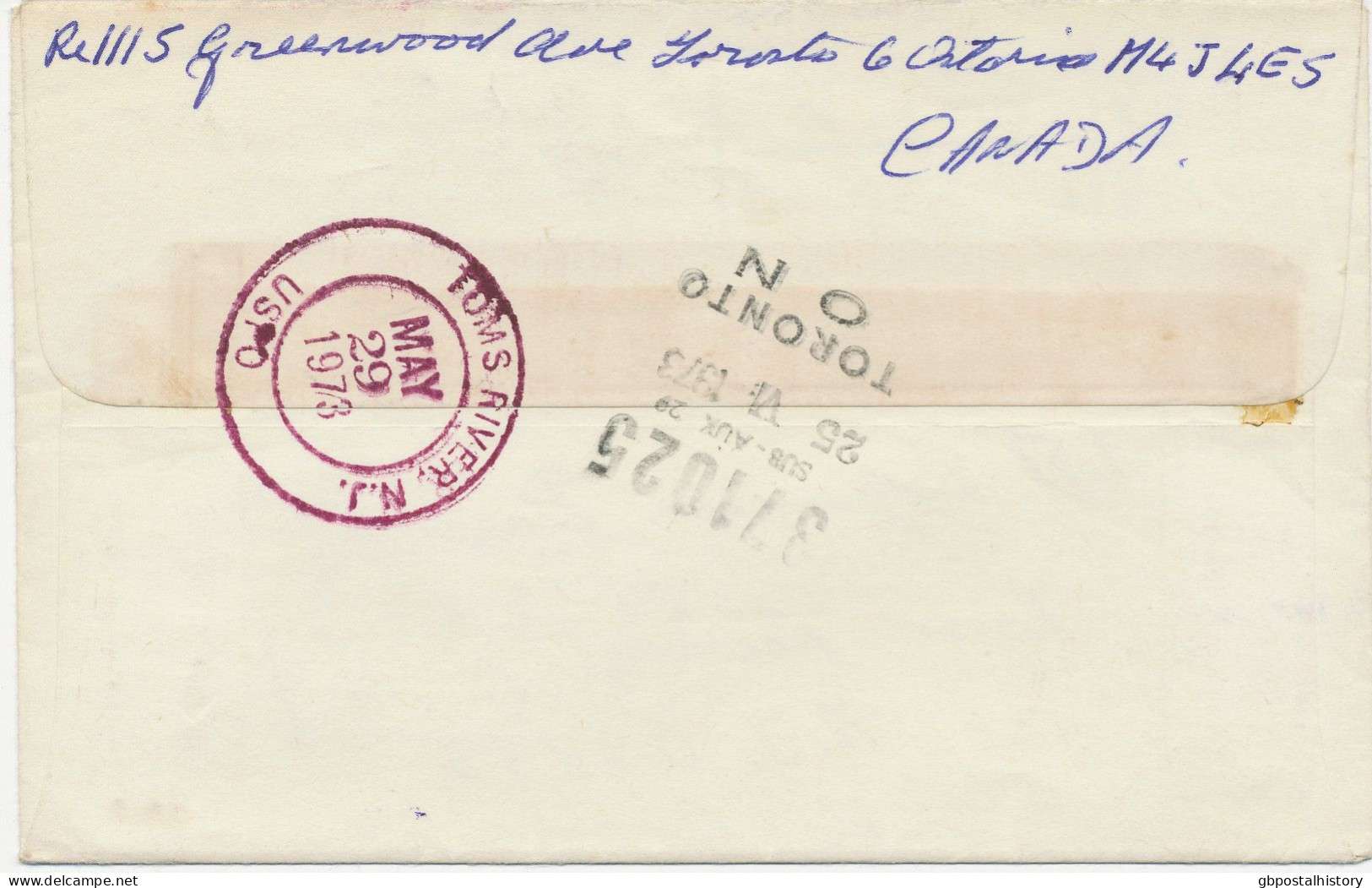 CANADA 1973, QEII 8 C And Cliffs 50 C On Superb R-Cover To USA W. Rare L5-Postmark "371025 / SUB-AUX 29 / 25 VI 1973 / T - Briefe U. Dokumente