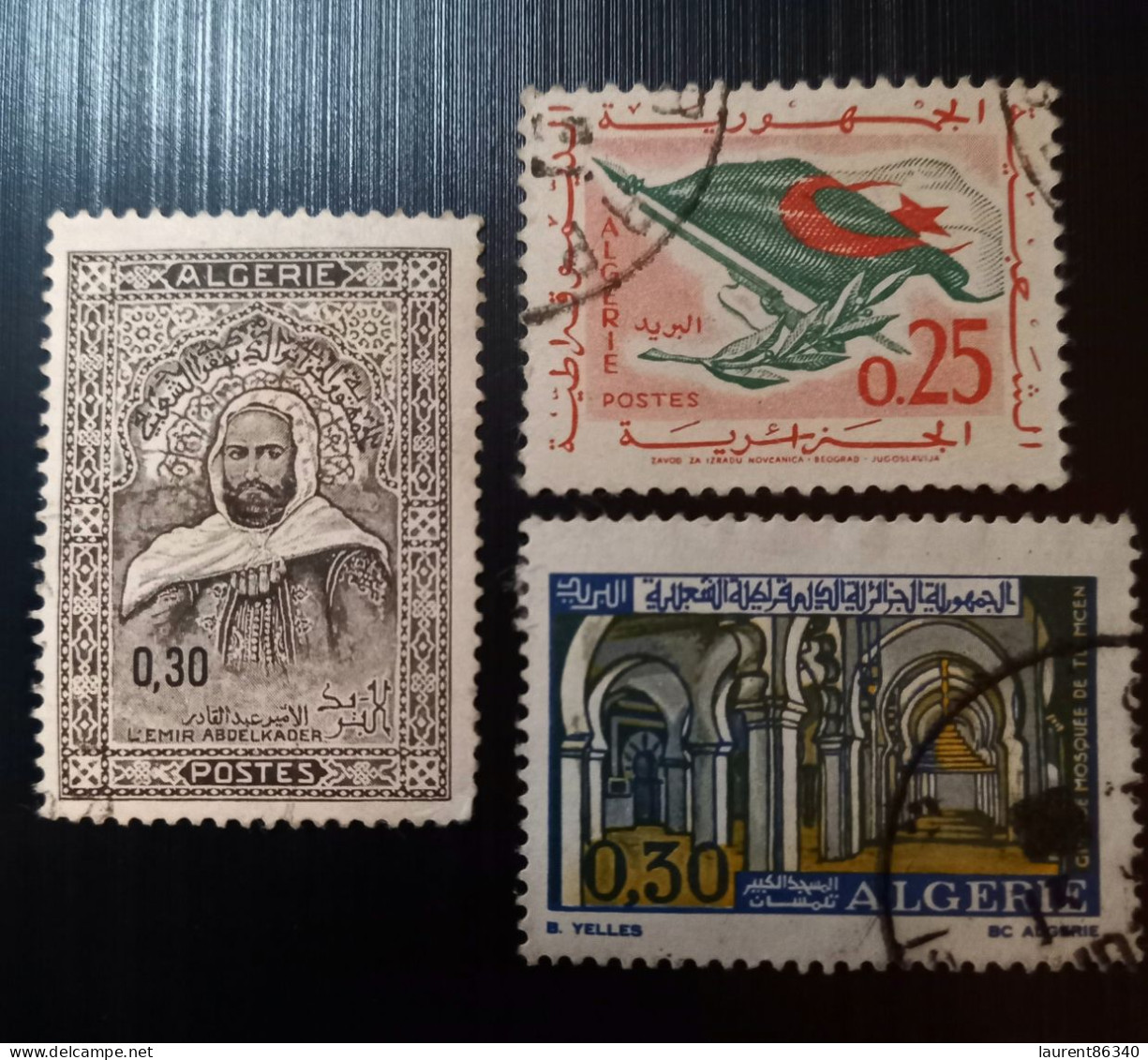 Algérie 1963 "Return Of Peace" , 1968 Abd El-Kader  Modèle: Mohamed Racim & 1970 Mosquées  Modèle: B. Yelles - Usados