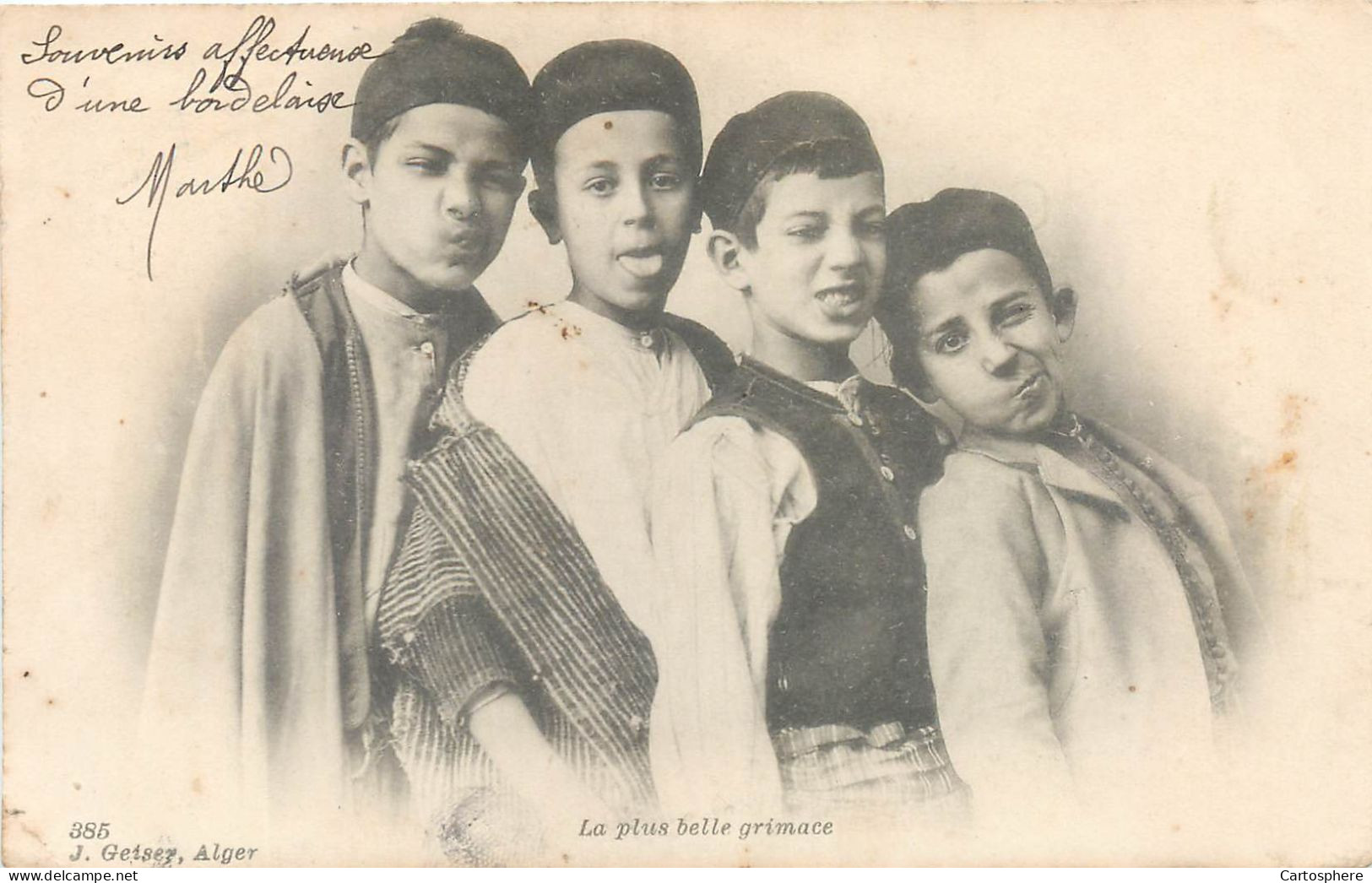 CPA Afrique > Algérie Enfants La Plus Belle Grimace - Geiser Alger - Enfants