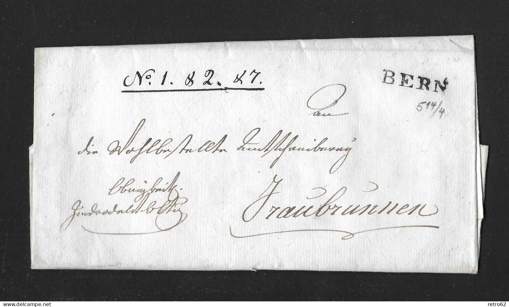 1824 HEIMAT BERN ► Siegel-Faltbrief BERN 1.März 1824 Nach Fraubrunnen    ►Winkler 514/4◄ - ...-1845 Prephilately