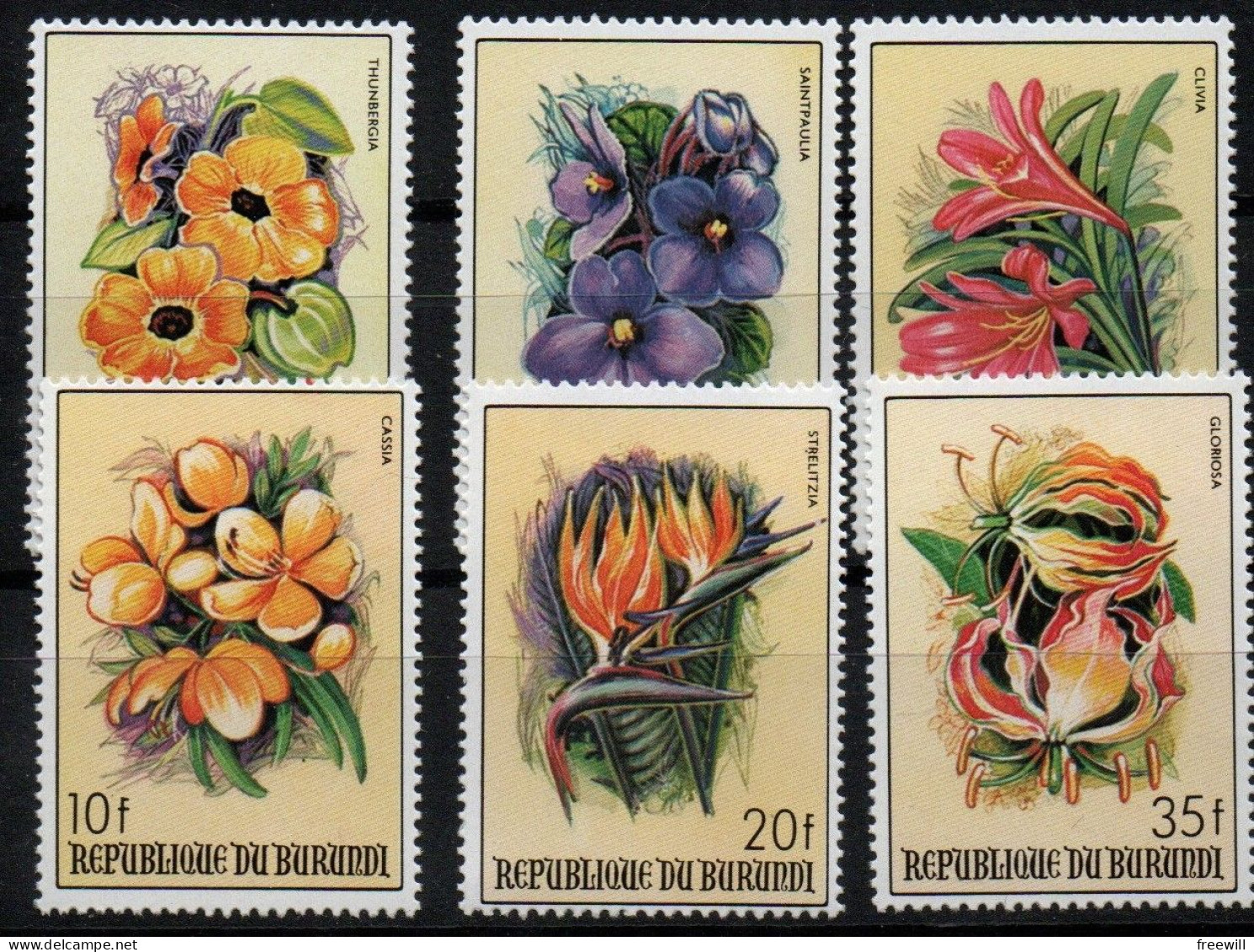 Burundi Fleurs-Flowers-Bloemen XXX 1986 - Ongebruikt