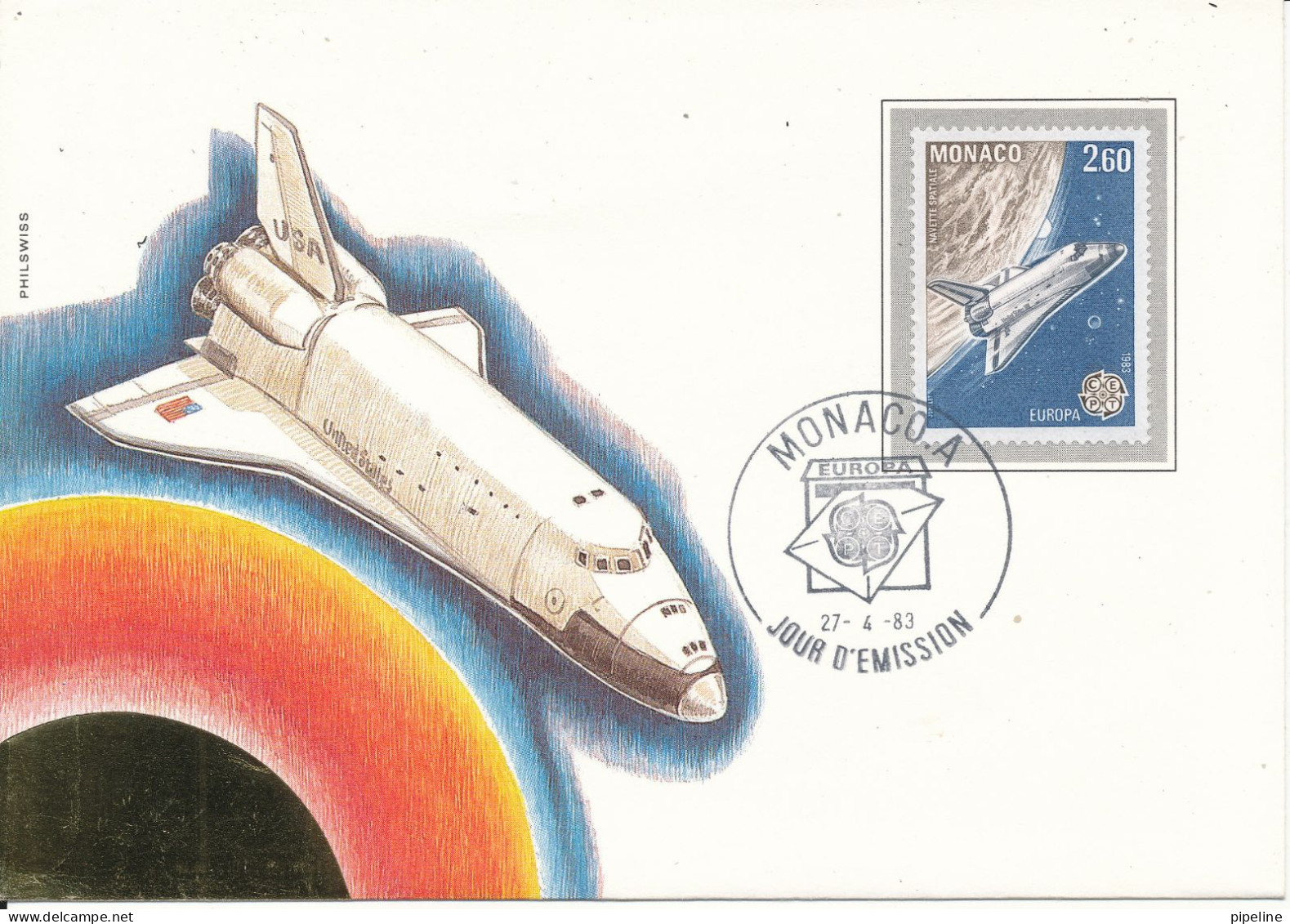 Monaco FDC 27-4-1983 EUROPA CEPT SPACE With Nice Cachet - 1983