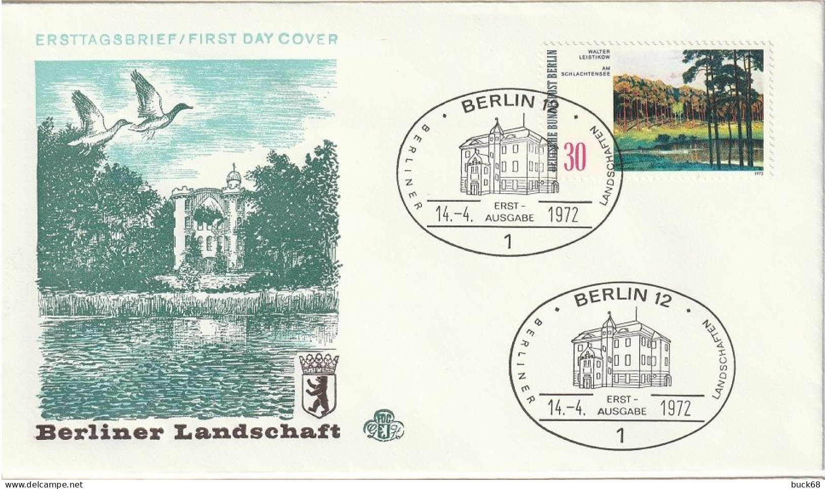 ALLEMAGNE GERMANY DEUTSCHLAND BERLIN 390 391 392 FDC Ersttagbrief X 3 Landschaft Paysage Parcs De Berlin 1972 - 1971-1980