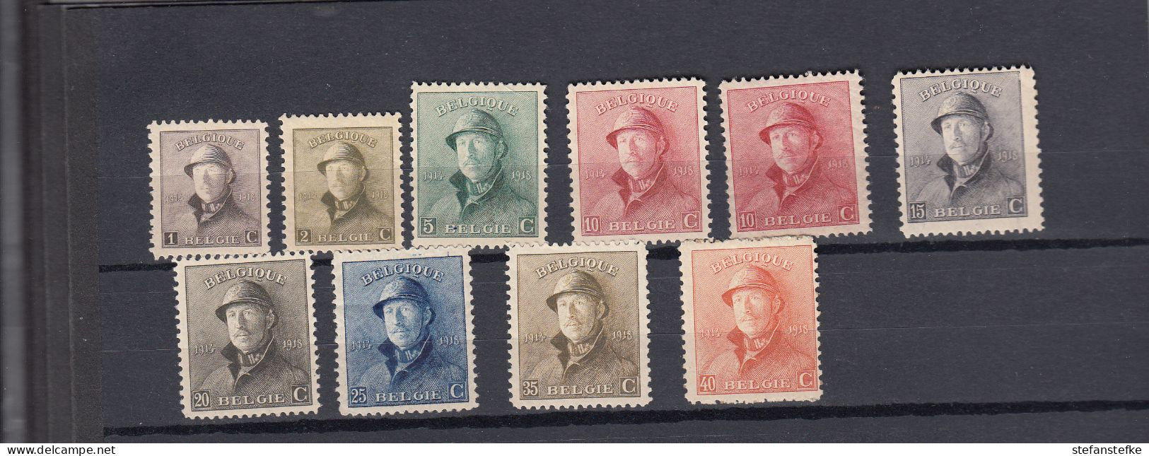 Belgie- Belgique Ocb Nr:  165 - 173 ** MNH + 168A ** MNH   (zie  Scan) - 1919-1920 Trench Helmet