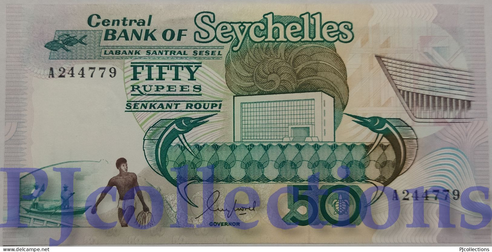SEYCHELLES 50 RUPEES 1989 PICK 34 UNC - Seychelles