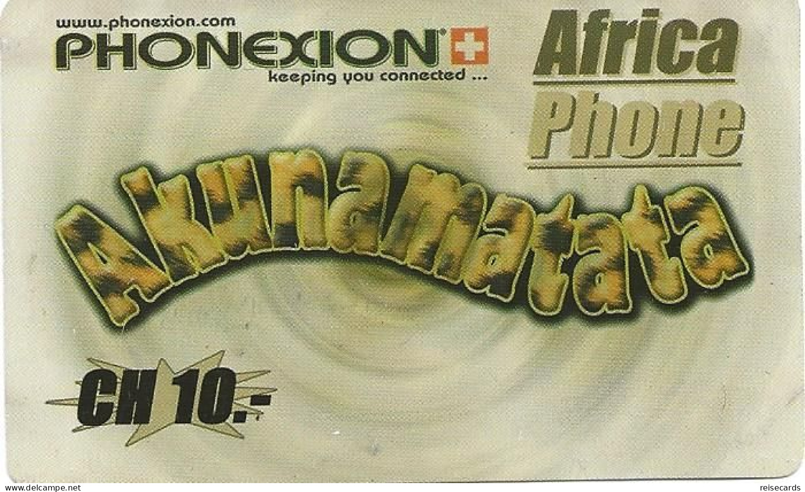 Switzerland: Prepaid Phonexion - Africa Akunamatata - Suisse