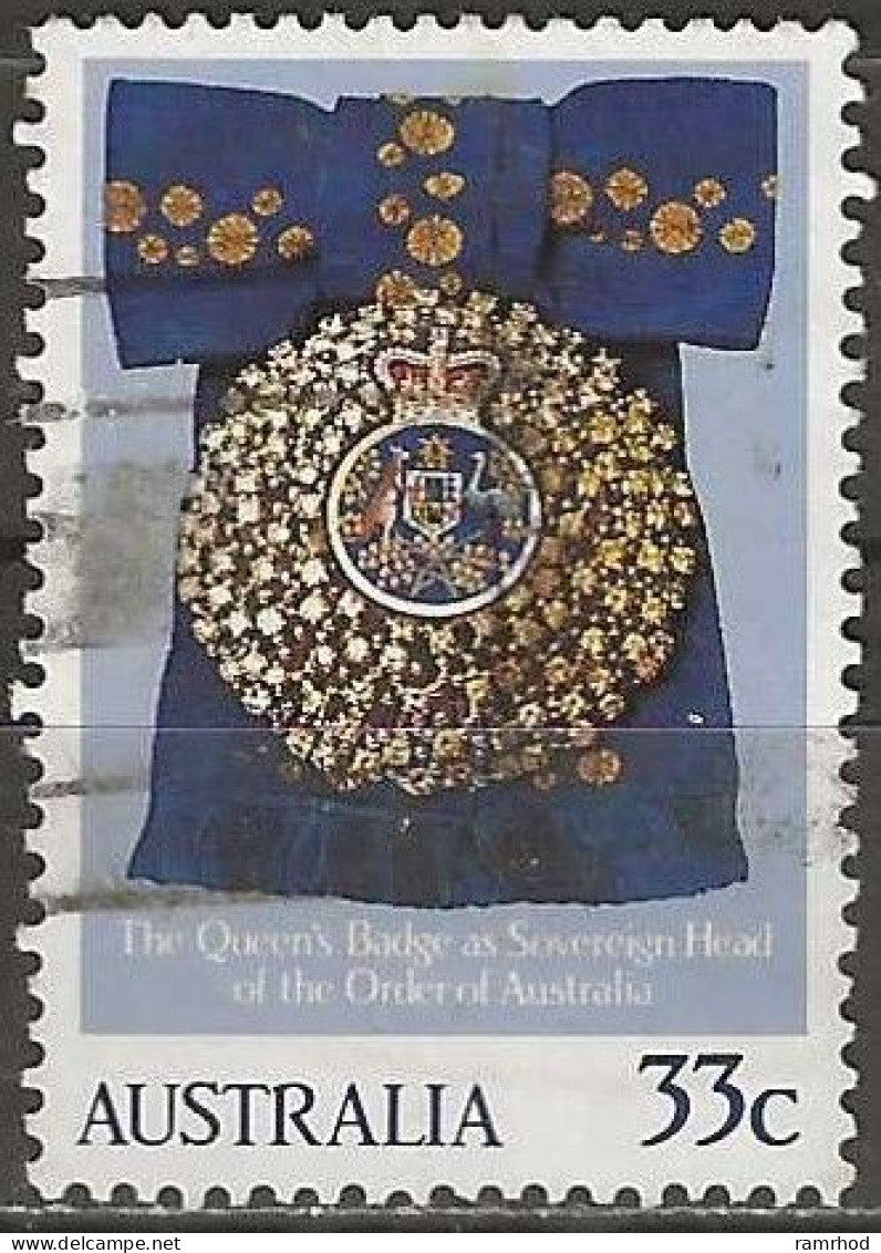 AUSTRALIA 1985 Queen Elizabeth II's Birthday - 33c Sovereign's Badge Of Order Of Australia FU - Oblitérés