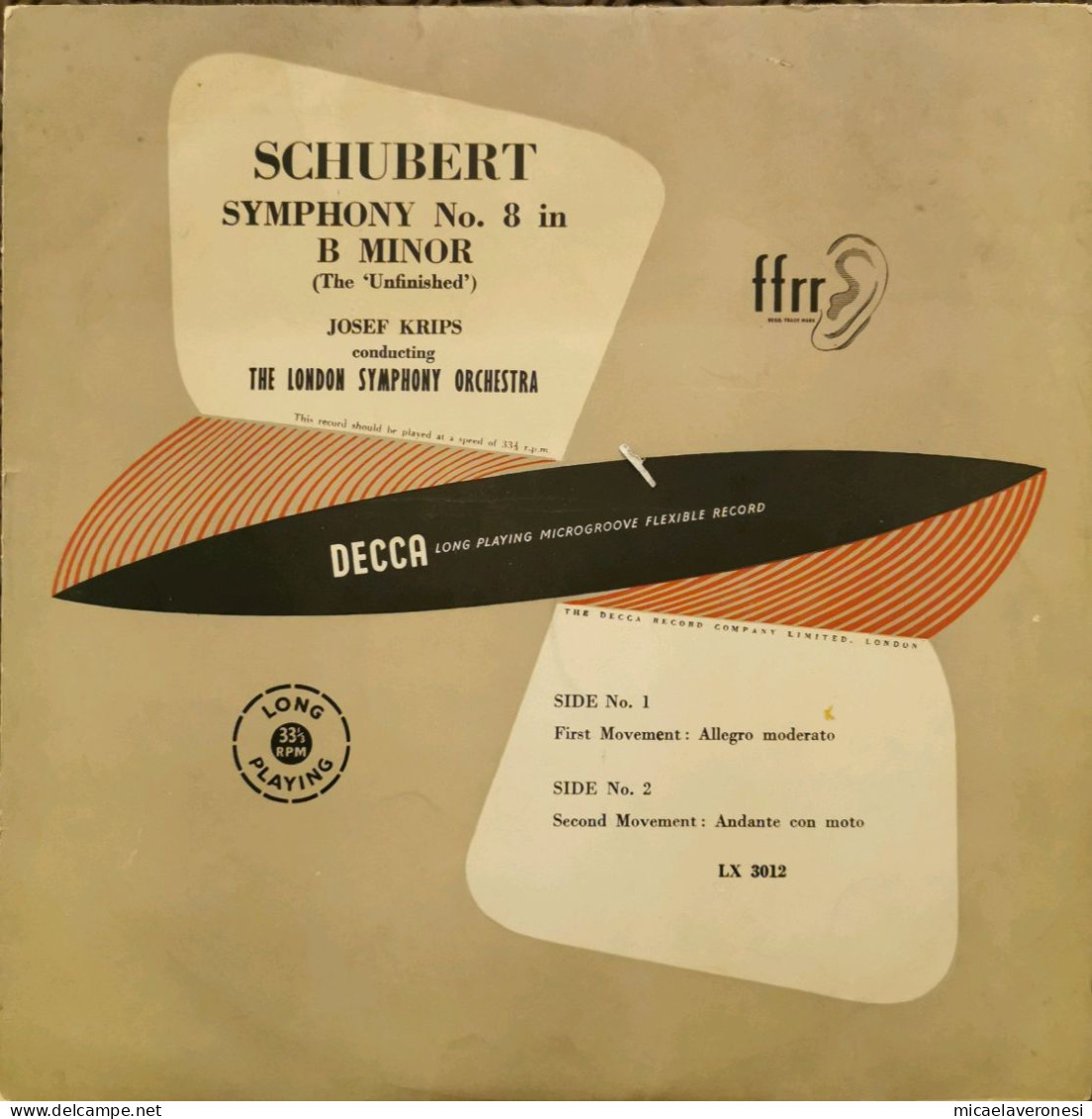 Schubert Symphony No. 8 In B Minor - Vinile Decca LP 33 1/3 - Special Formats