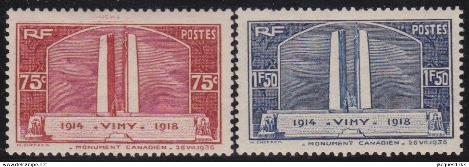 France  .  Y&T   .   316/317    .     *      .     Neuf Avec Gomme - Unused Stamps