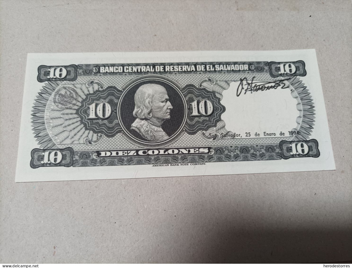 Billete De El Salvador De 10 Colones, Nº Bajo, Año 1988, UNC - El Salvador