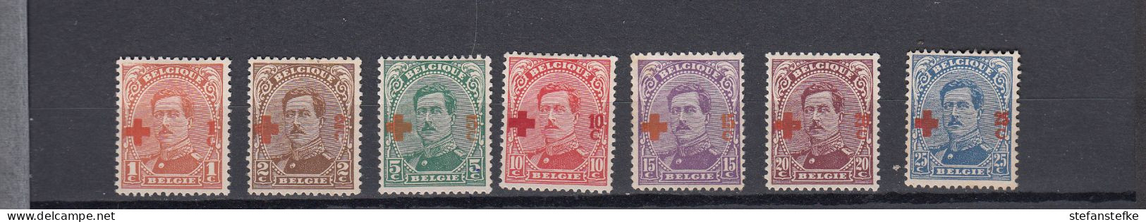 Belgie- Belgique Ocb Nr:  150  - 156 * MH   (zie  Scan) - 1918 Rotes Kreuz