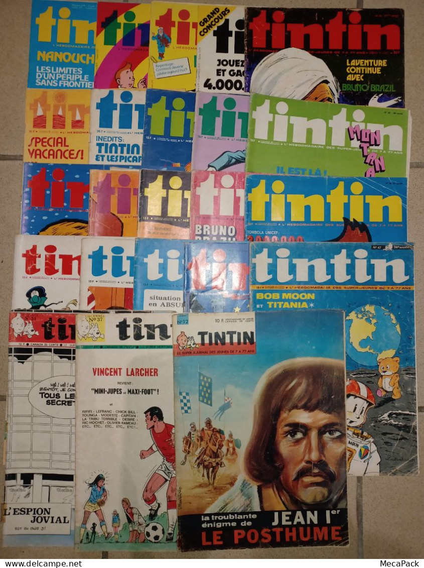 Journal TINTIN - Lot De 23 Anciens Magazines - Lots De Plusieurs BD