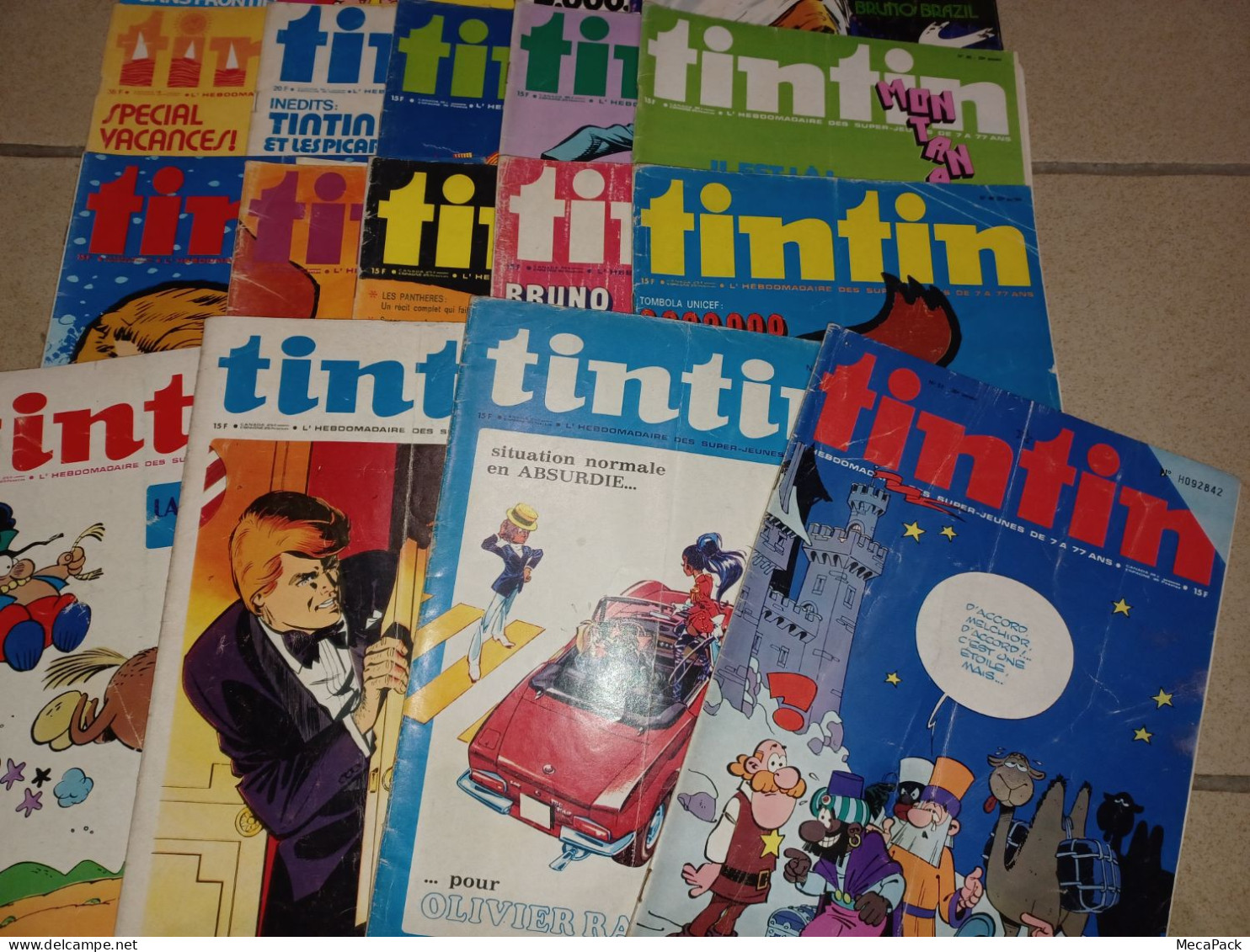Journal TINTIN - Lot De 23 Anciens Magazines - Bücherpakete