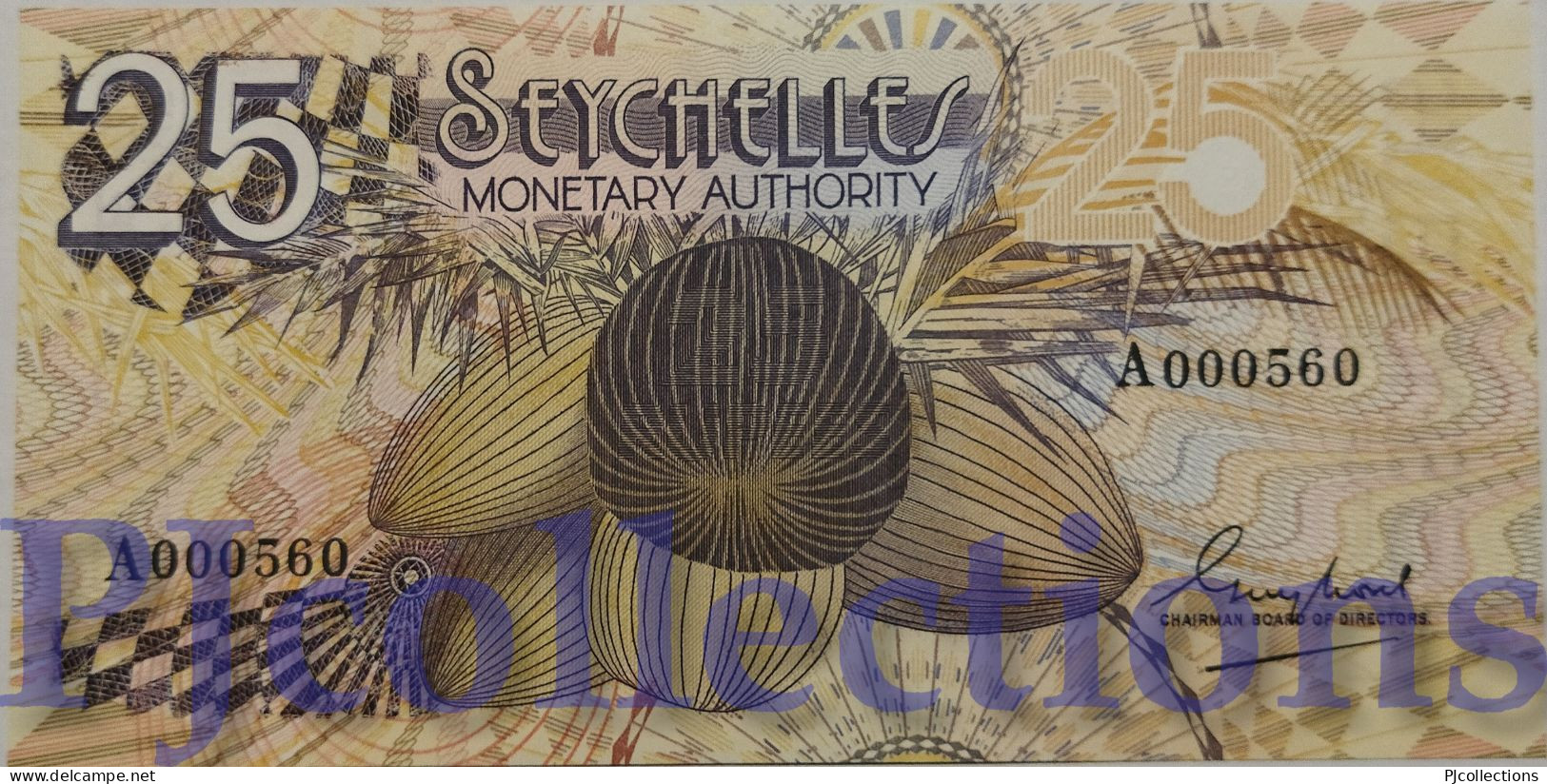 SEYCHELLES 25 RUPEES 1979 PICK 24a UNC LOW SERIAL NUMBER "A 000560" - Seychelles