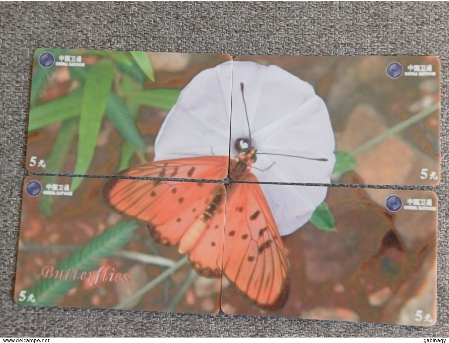 CHINA - BUTTERFLY-04 - PUZZLE SET OF 4 CARDS - Chine