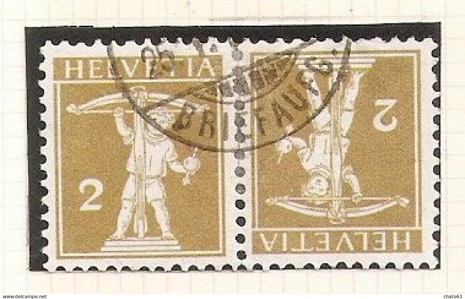 SUIZA. 1909. Tête-bêche . Mi K4I. YT 128A. Tipo1 - Tête-bêche