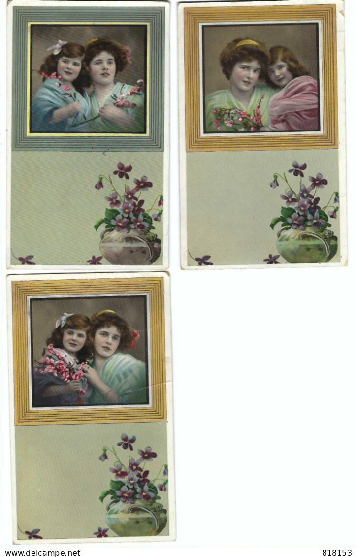 2 Meisjes  1912    3 Kaarten   Serie 2739 - Collections & Lots