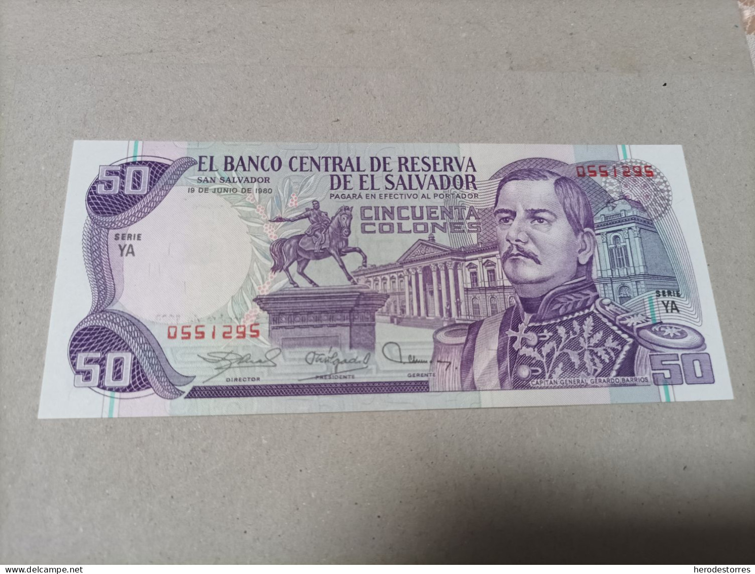 Billete De El Salvador De 50 Colones, Año 1980, UNC - El Salvador