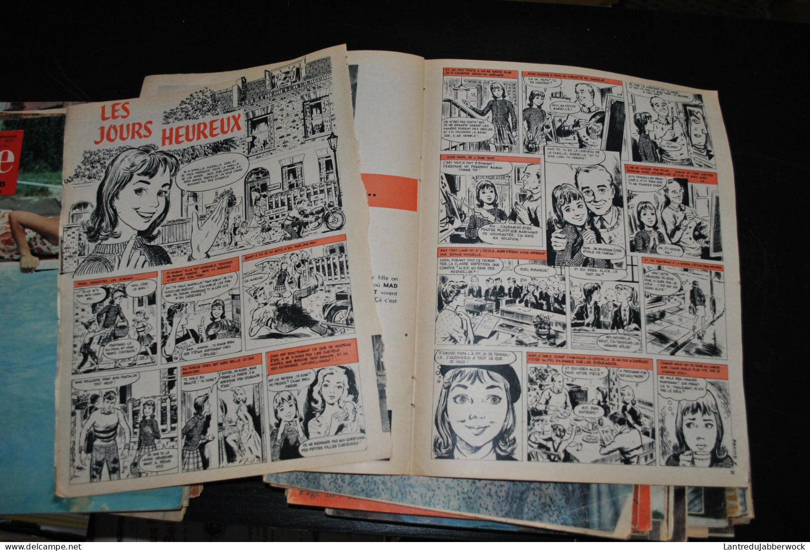 IMPORTANT Lot de 58 Revues LINE Le Journal des chics filles VINTAGE RARE ENSEMBLE années 60