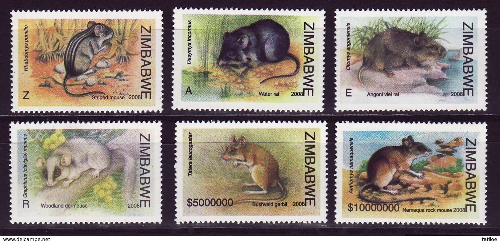 Zimbabwe 2008 Rats & Mice MNH / ** (Simbabwe) - Zimbabwe (1980-...)